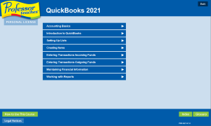 Professor Teaches QuickBooks 2021 will teach you how to set up lists, create items, enter transactions, work with reports, and more.